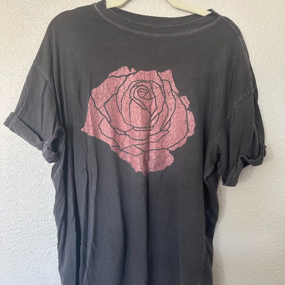 Women's Premium Vintage Black Boyfriend Graphic Tee